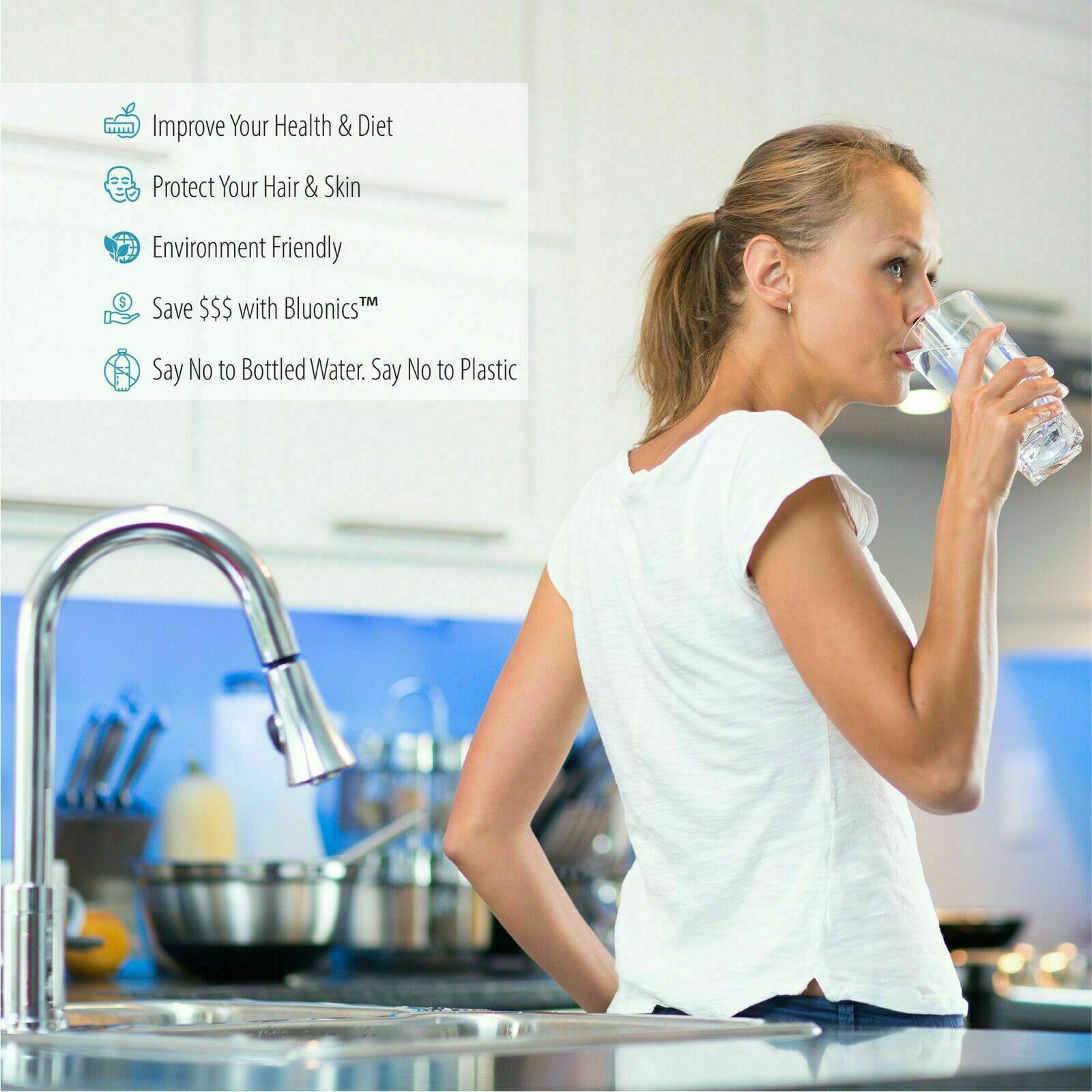 PH+ Alkaline Water Filter Cartridge, 10″ Inline Quick Connect with Mineral Ball
