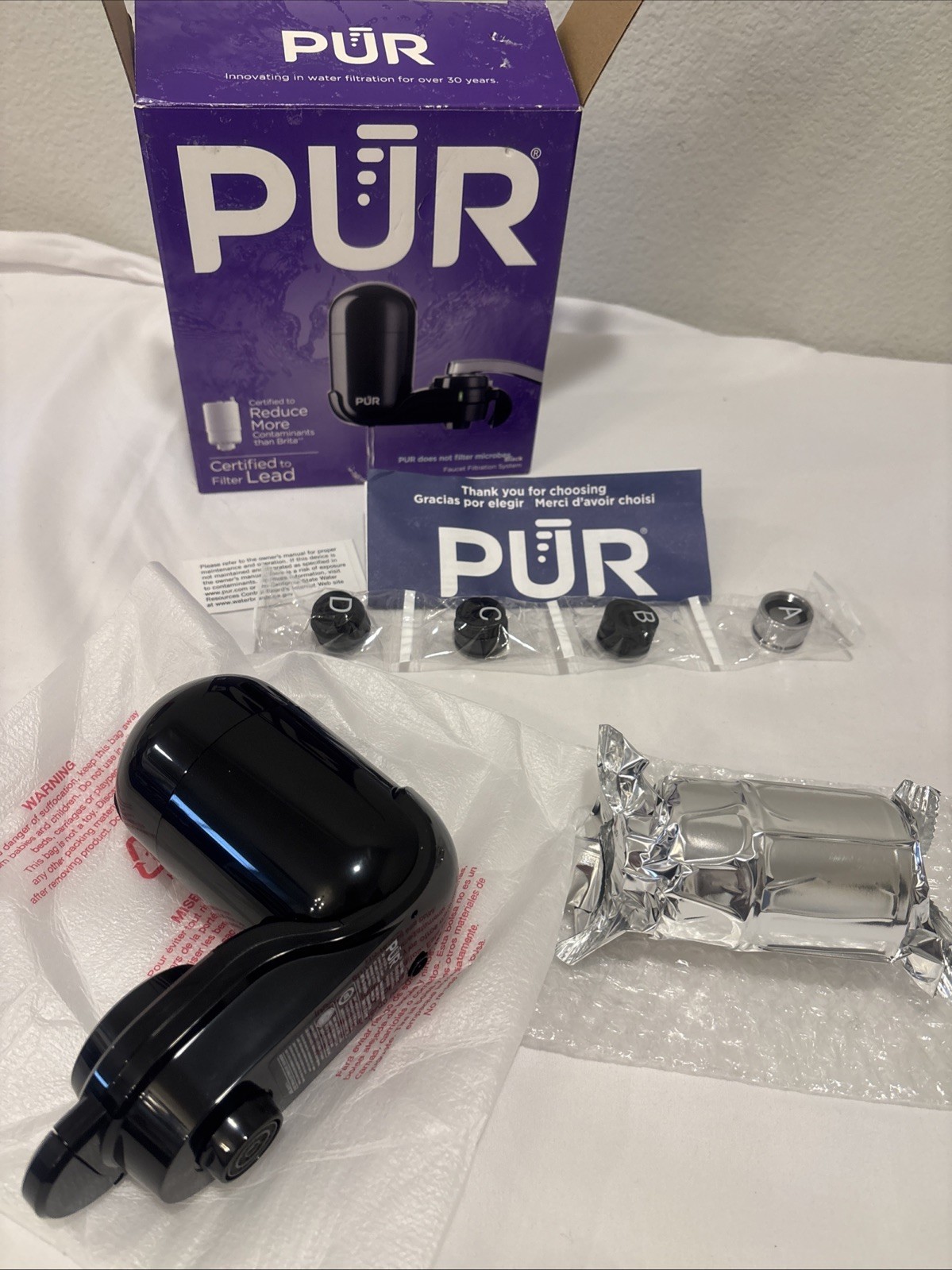 PUR FM2000B Vertical Faucet Mount Filtration System Black