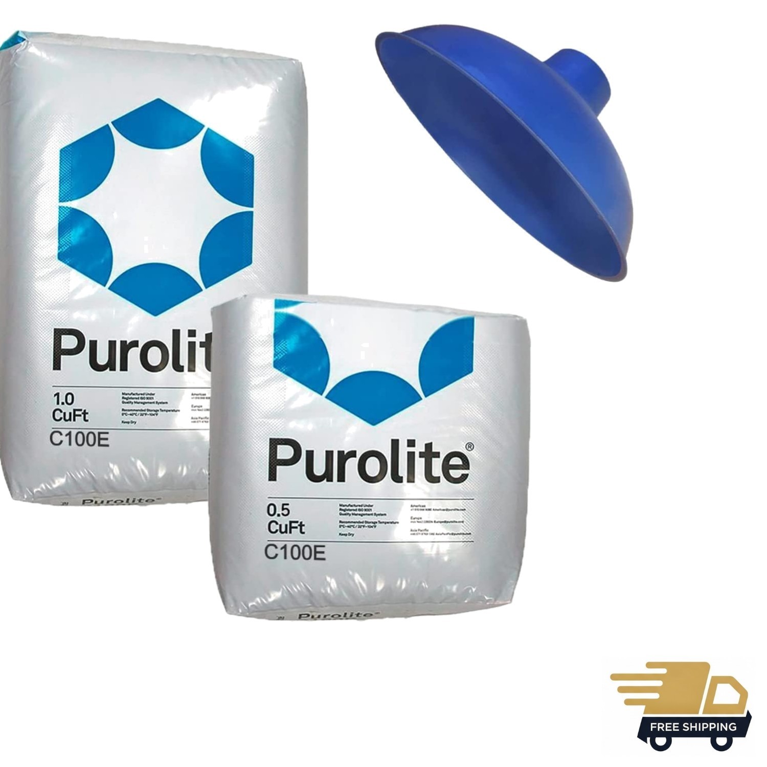 Purolite C100E 1.5cuft Water Softener Resin with Funnel – Efficient Replacement