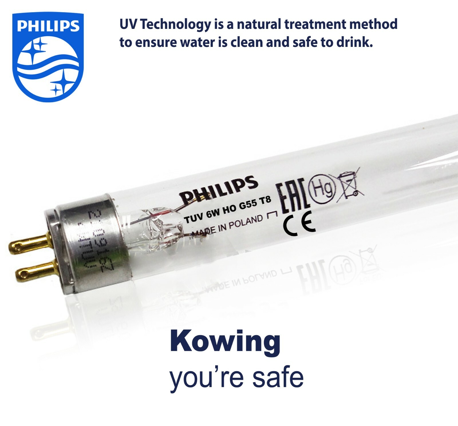 Ultraviolet Water Steriliser Treatment System 6W 113.56LPH 304SS Philips Lamp