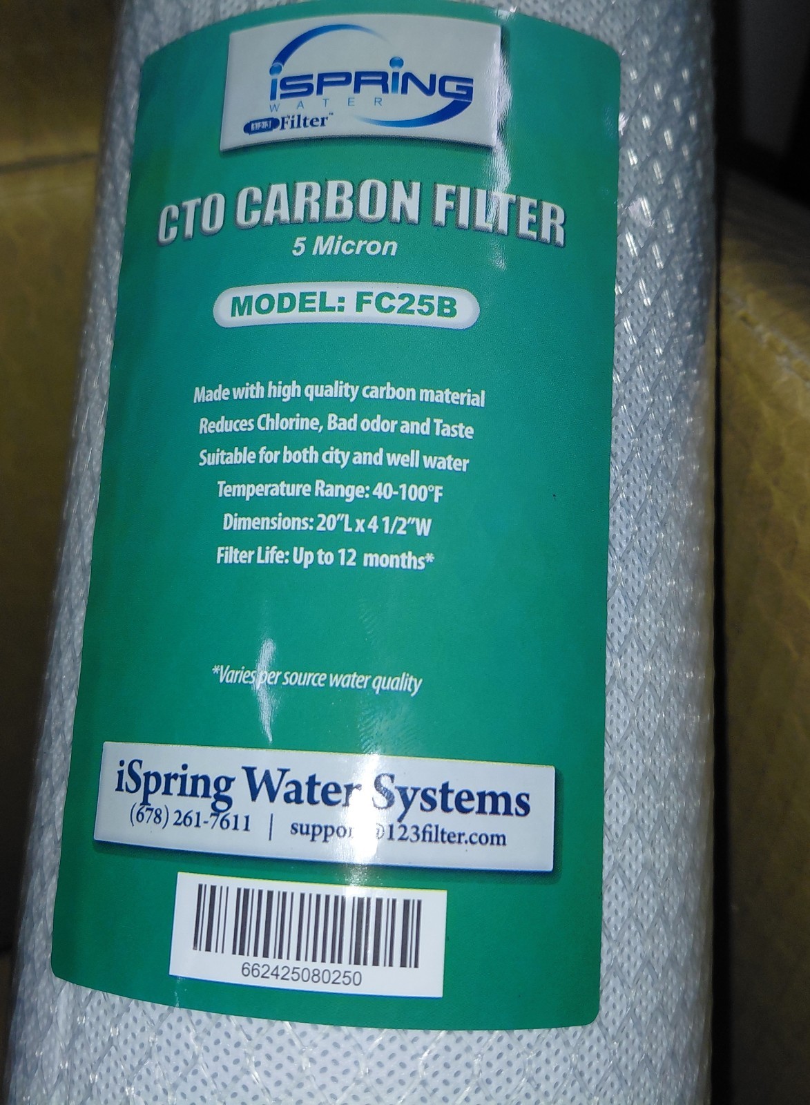 NEW SEALED iSpring FC25B Whole House CTO Carbon Block Filter Cartridge + FREE SH