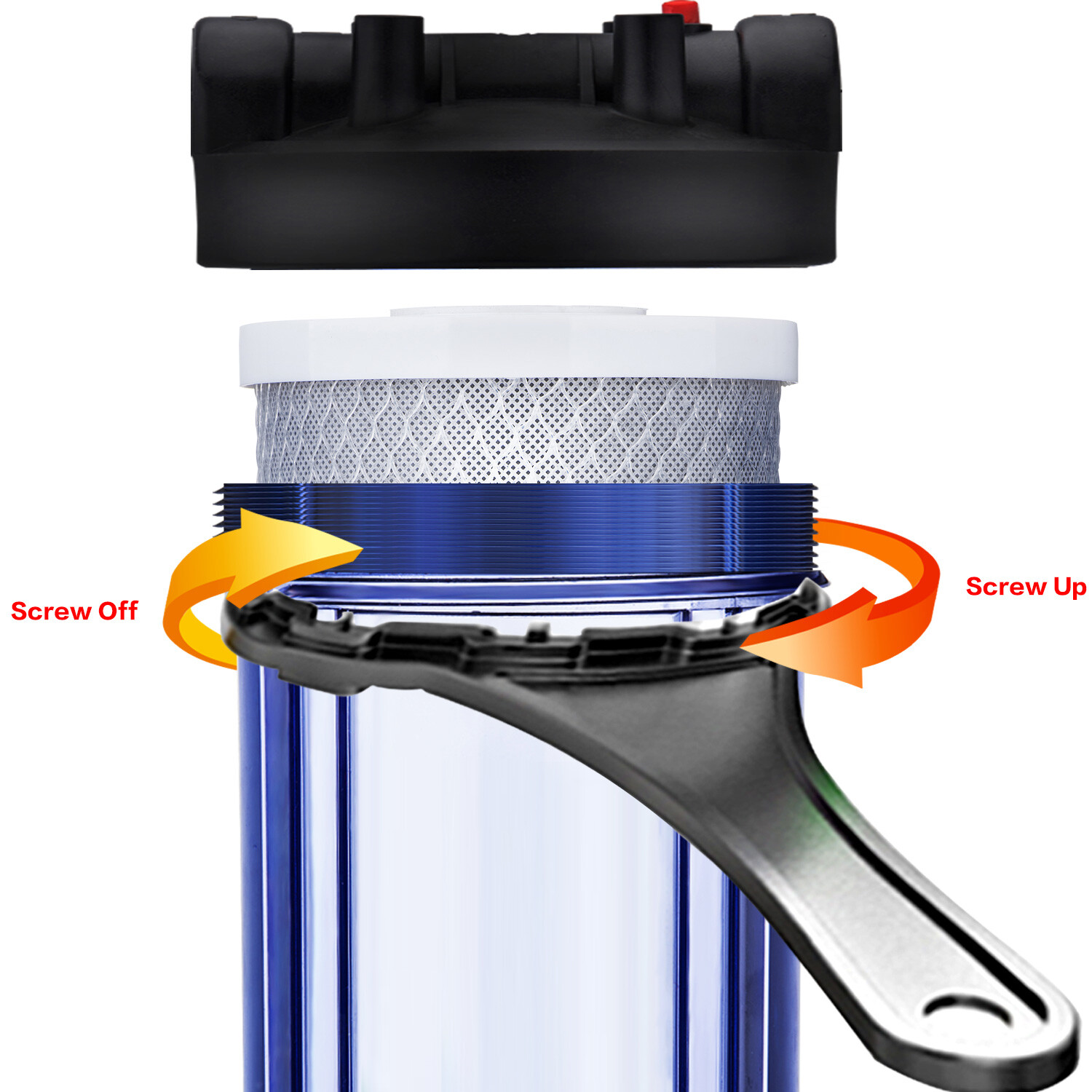Geekpure 10 Inch Big Clear Water Filter Housing for Whole House Water Filtration