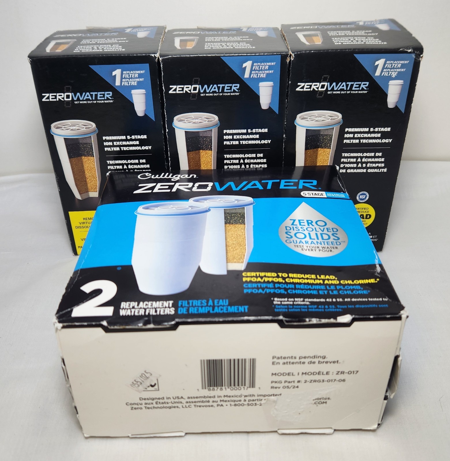Zero Water Premium 5 Stage Ion Exchange Water Filters (4 Boxes) – New
