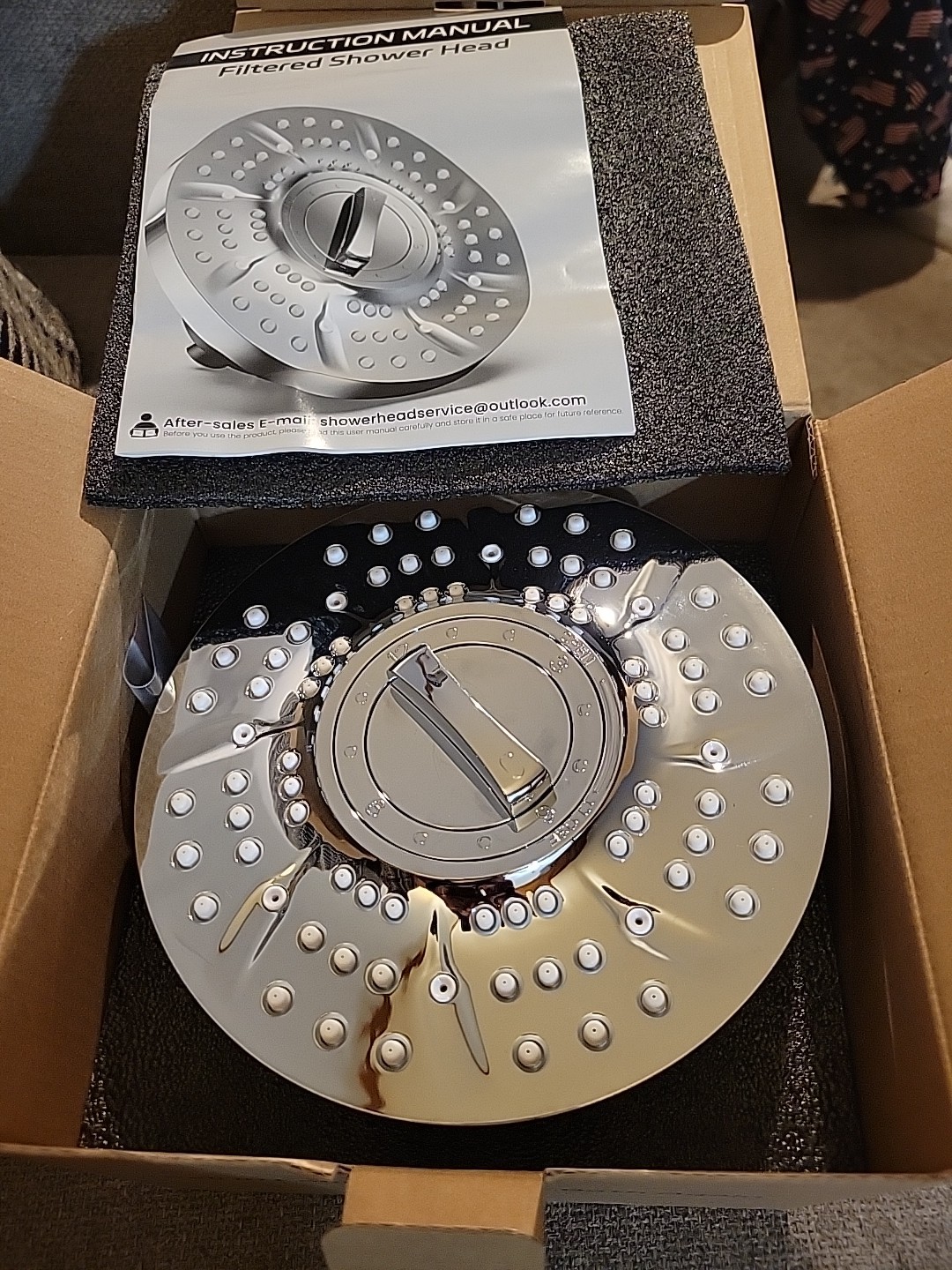 FILTERED Rain Shower Head 7 Inch Silver Easy Install NEW