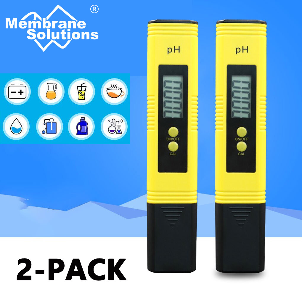 2-Pack PH Meter PH Level Test Pen Electrode Sensor Reader for Pond, Tape Water