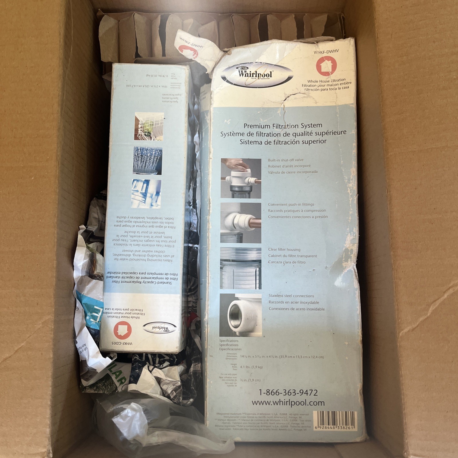 NEW Whirlpool WHKF-DWHV Premium Water Filtration System + 2 Filters NO WRENCH
