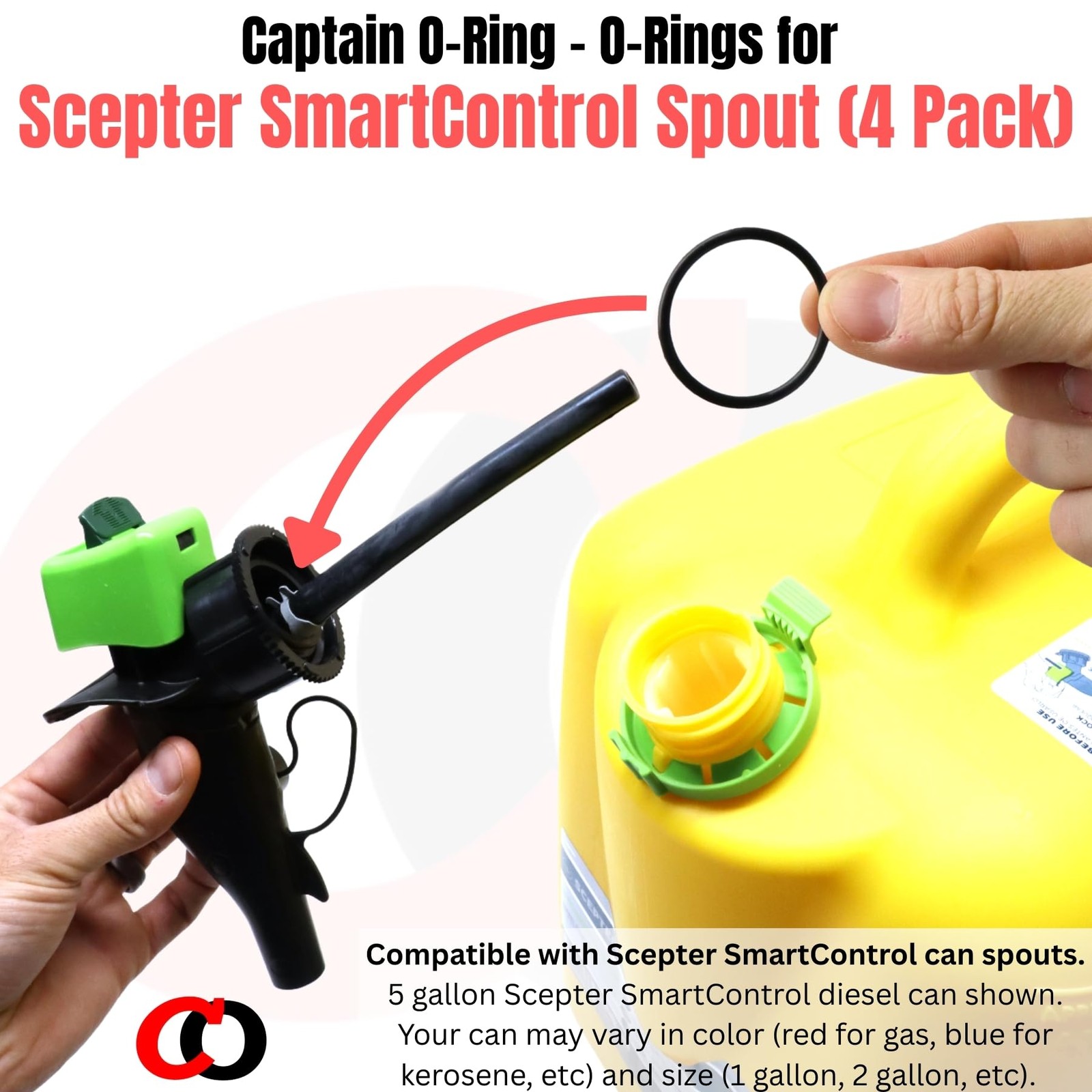 Captain O-Ring – Replacement O-Rings for Scepter SmartControl Gas Can Spout…