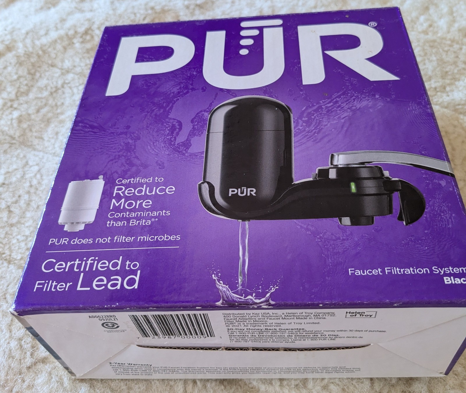 PUR FM-2000B Vertical Water Faucet Mount Filtration System New in box BLACK
