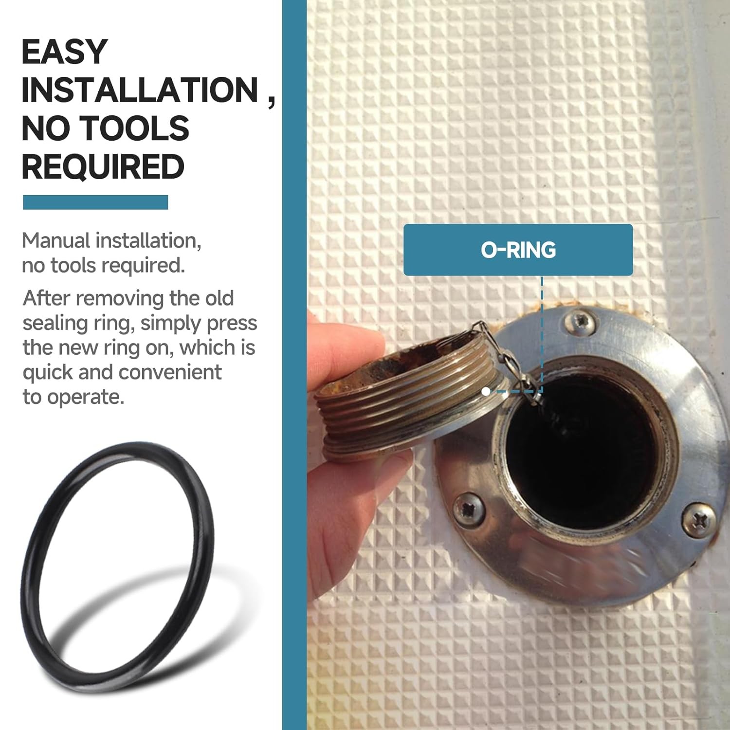 1pc Boat Deck Fill Cap O-Ring Gasket, 1.5 Inch Rubber Seal Ring for ferrous