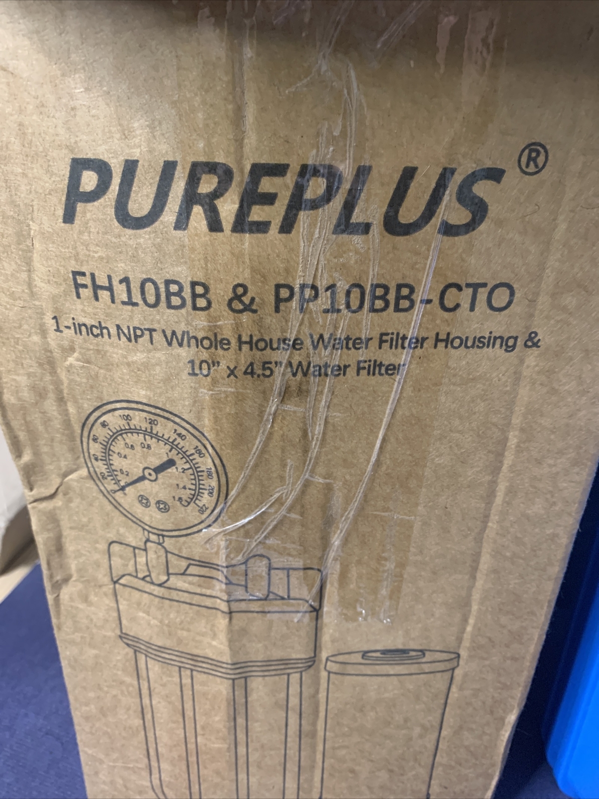 PurePlus FH10BB Whole House Water Filter Housing System w/ Sediment Filter