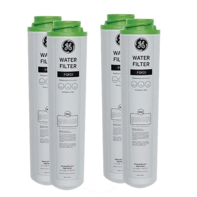 4 Pack GE FQK2J Dual Flow Replacement Under Sink Water Filters (New Sealed)