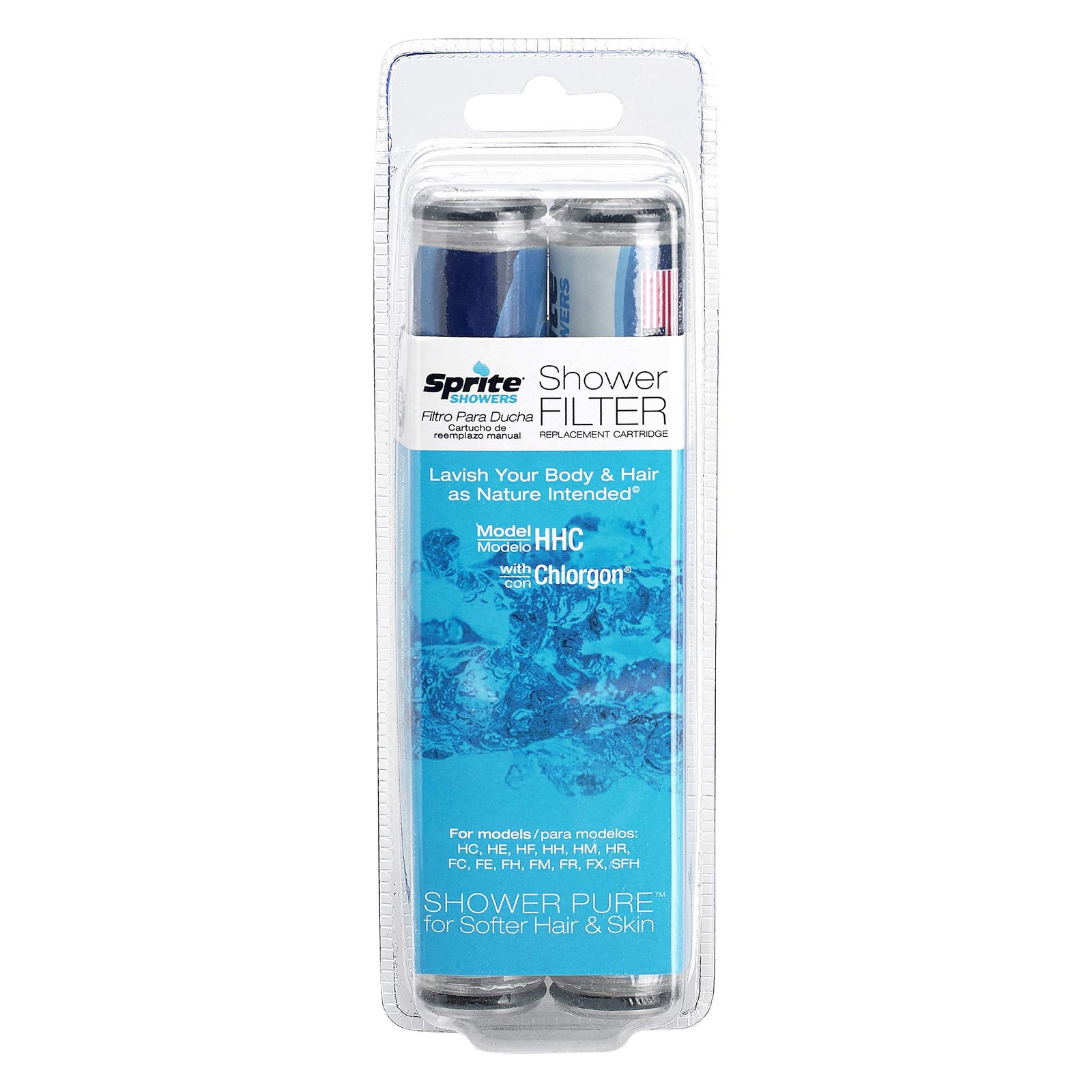 Sprite HHC-2 Hand Held Replacement Shower Filter Cartridge, 2-Pack, Blue