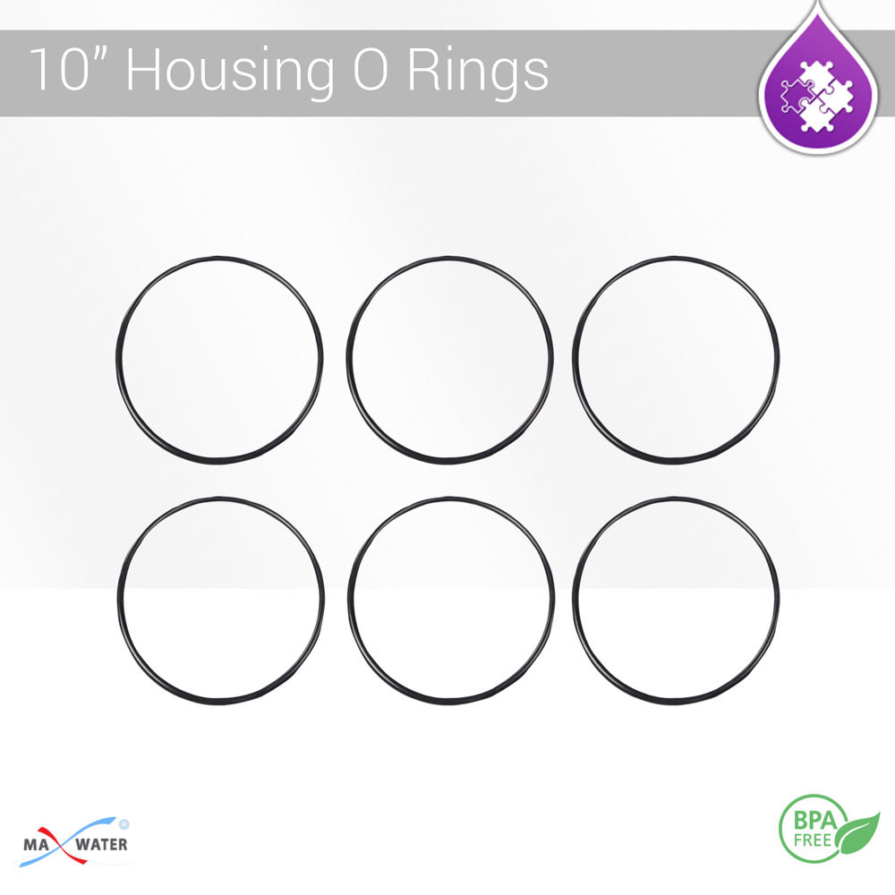 6 Pcs Standard double O Ring 10″ Housings for Max Water Reverse Osmosis Systems.
