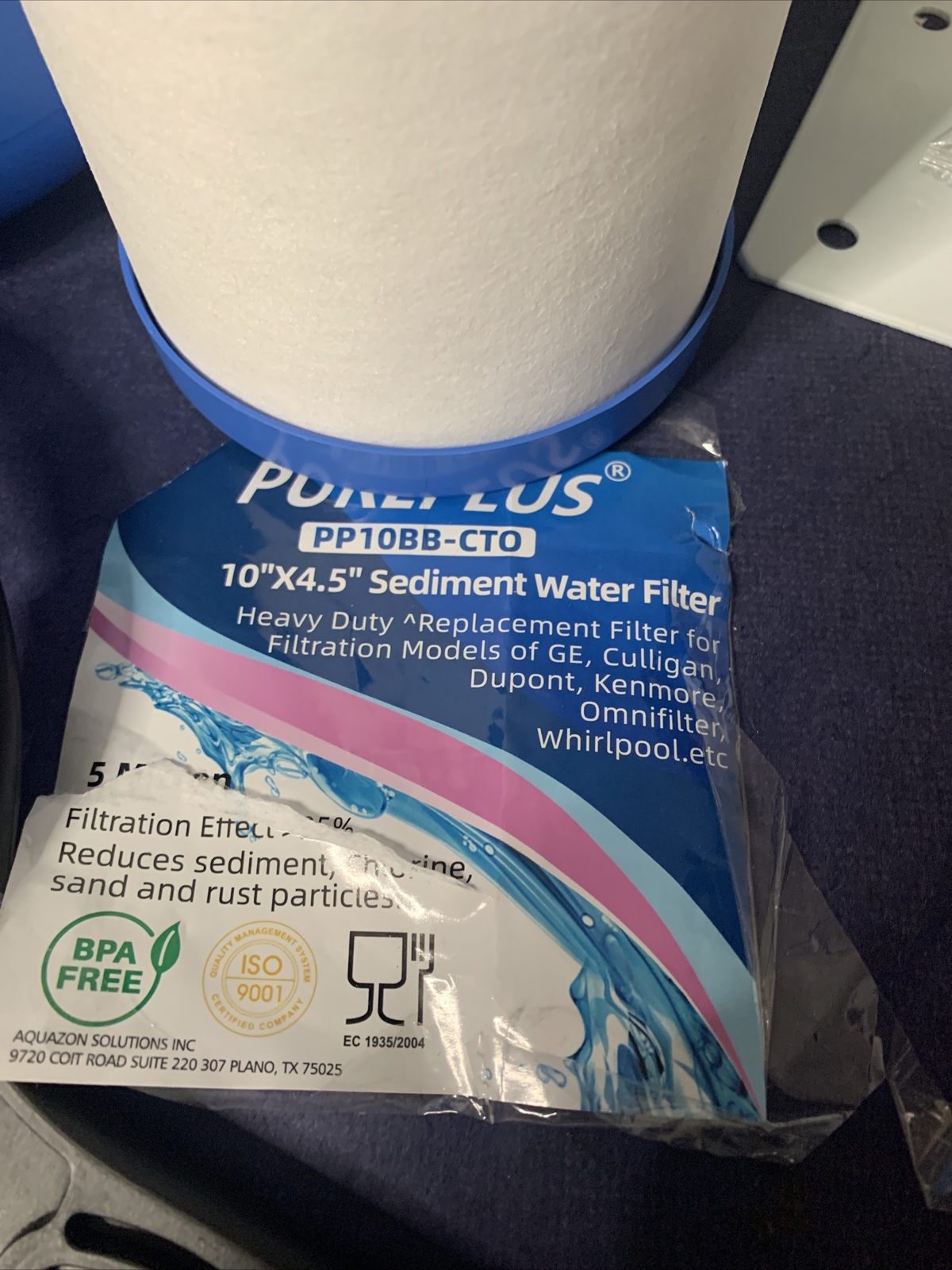 PurePlus FH10BB Whole House Water Filter Housing System w/ Sediment Filter