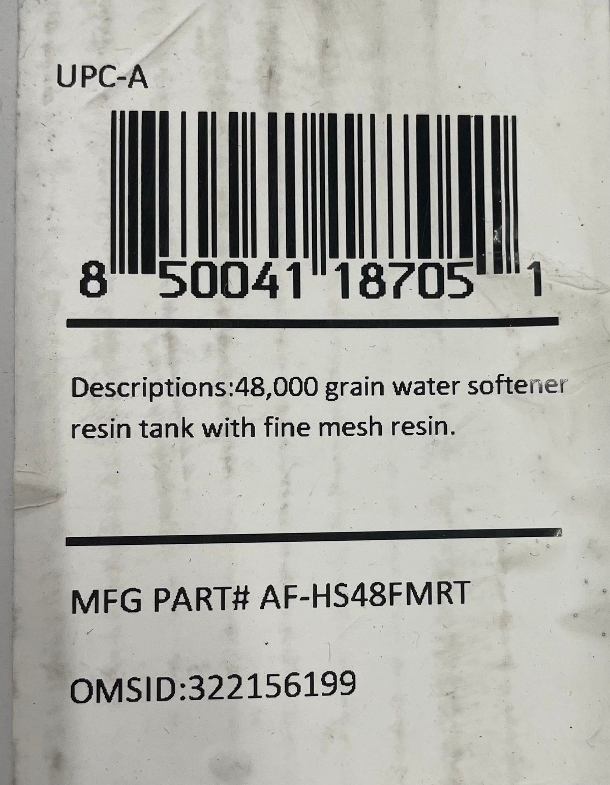 Aquasure Harmony 48,000 Grain Water Softener Fine Mesh Resin AS-HS48FMRT NEW