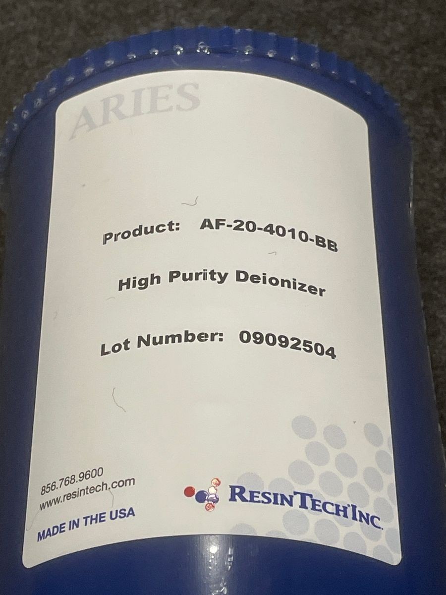 RESINTECH AF-20-3000-BB Softening Cartridge,4.5 x 20 in. 44C689