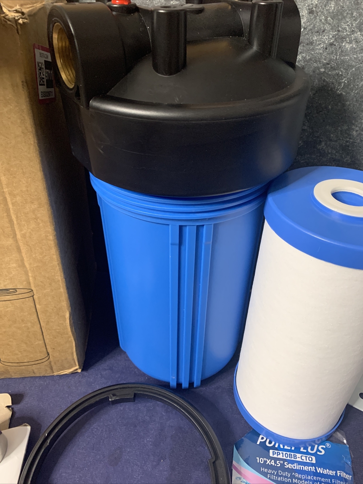 PurePlus FH10BB Whole House Water Filter Housing System w/ Sediment Filter