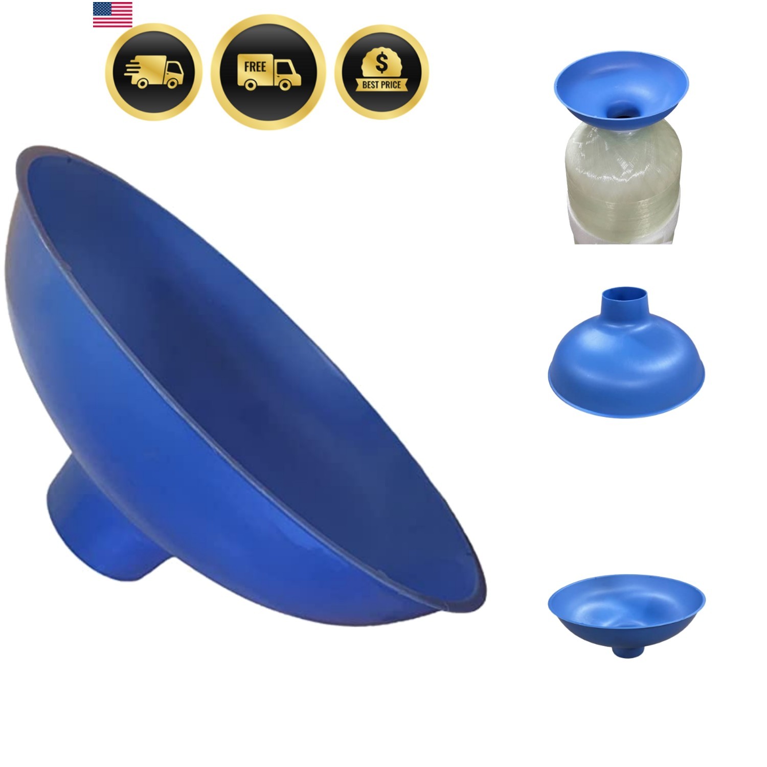 2.5″ x 10″ Multi-Purpose Funnel – Wide-Mouth for Water Softeners, Salt, Pelle…