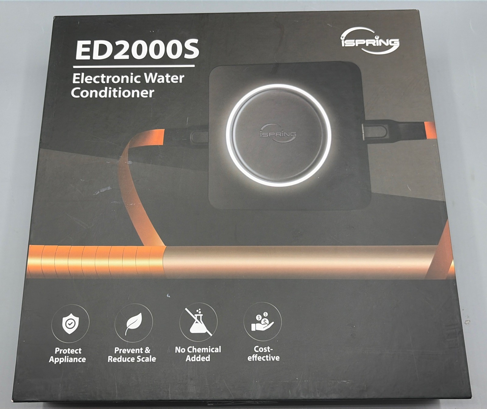 iSpring ED2000s Whole House Electronic Descaler Water Conditioner – New Open Box