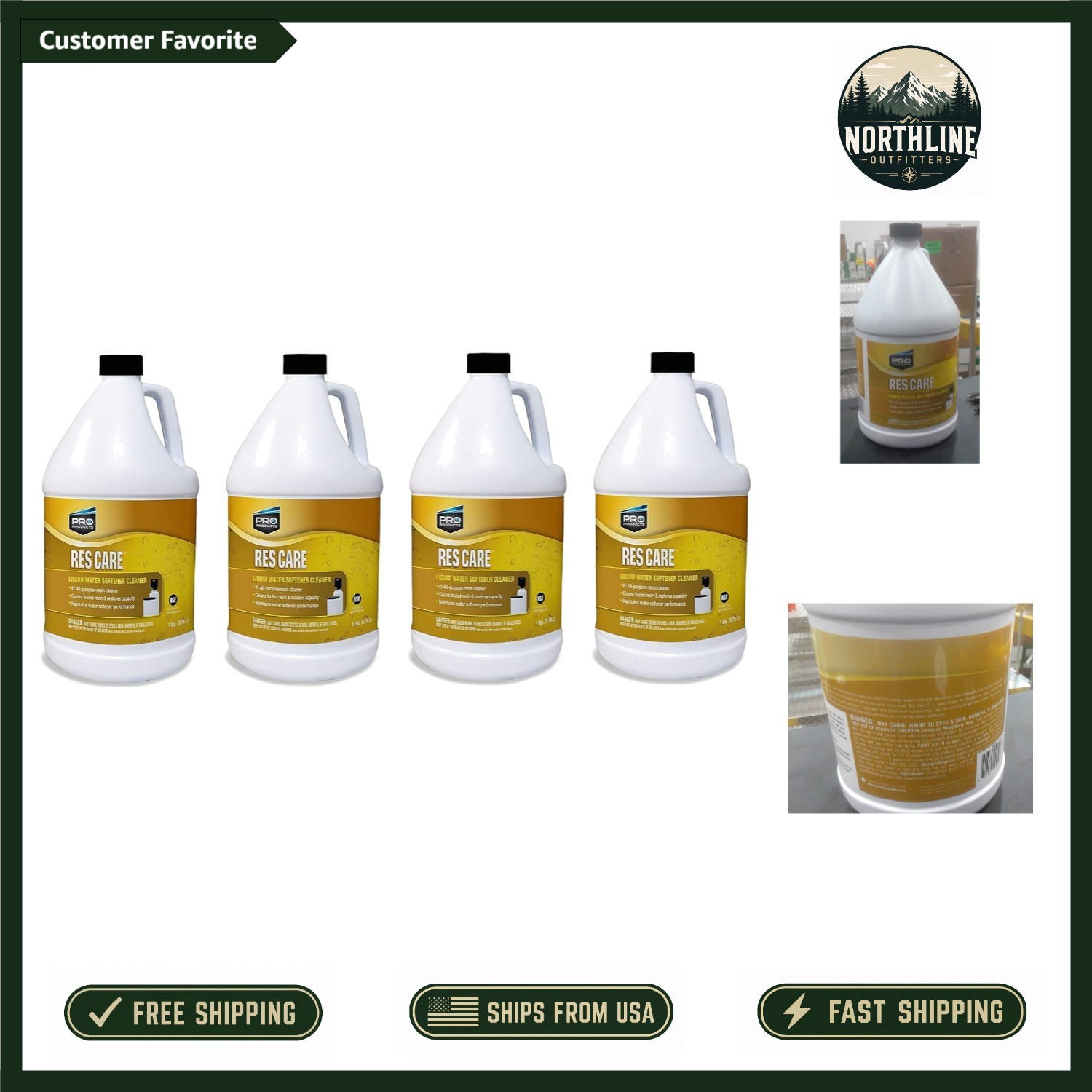 ResCare RK02B NSF Certified Water Softener Cleaner Liquid Refill, 1 Gallon Pack