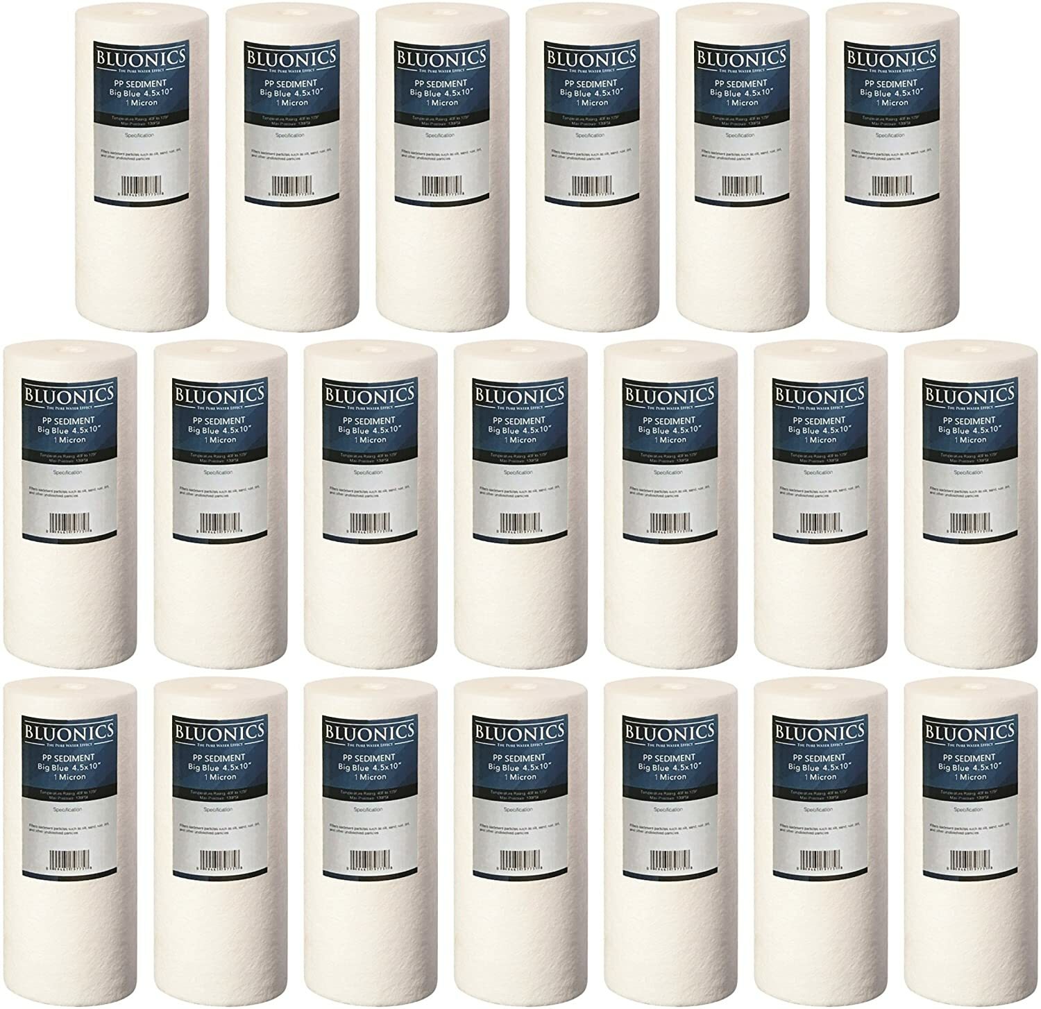 Bluonics 20 Pack 4.5×10″ 5 Micron Sediment Water Filters Iron Rust