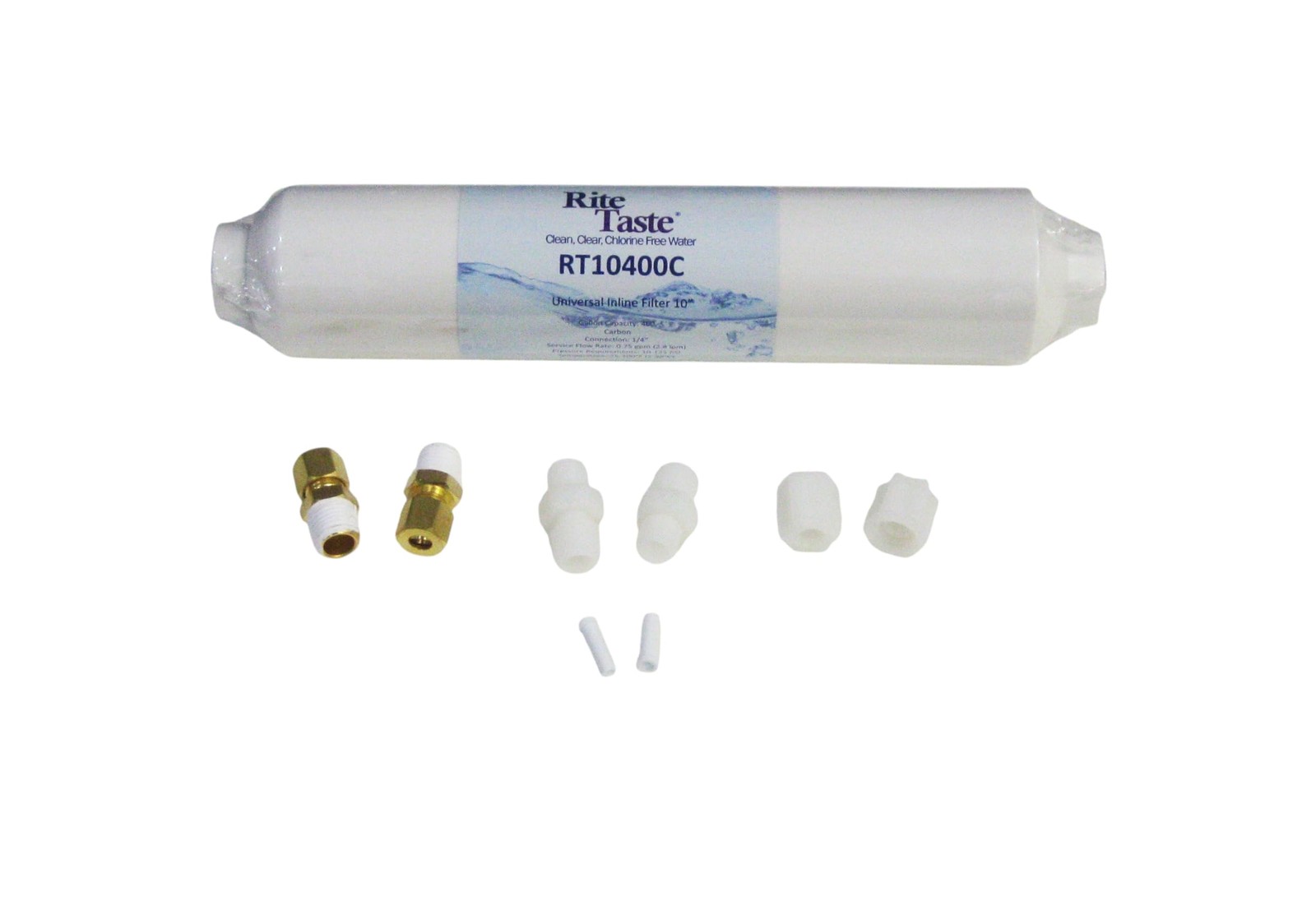 Rite Taste 10″ Universal Inline Water Filter w/ 1/4″ RT10400C