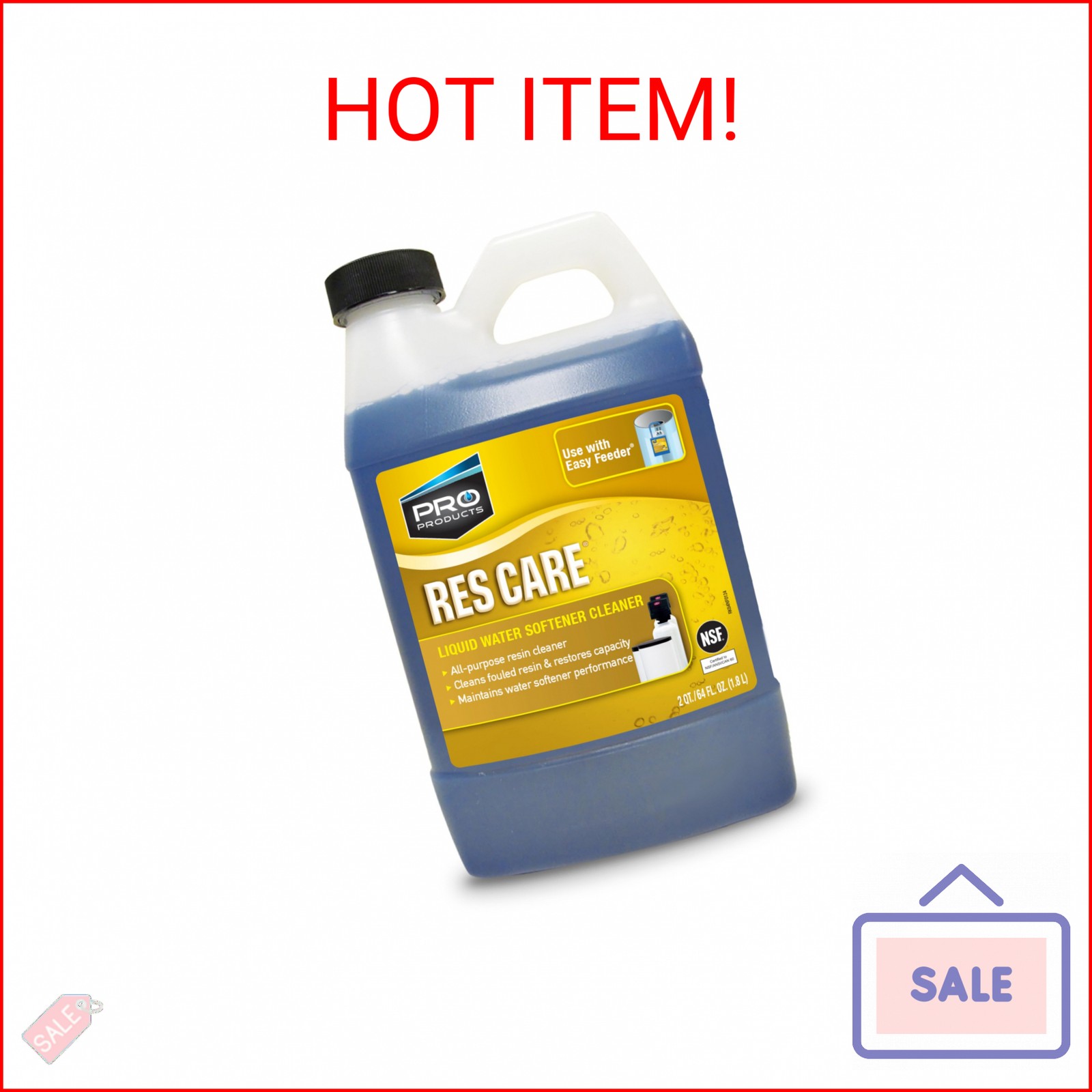 Pro Products Res Care Liquid Water Softener Cleaner, Universal Cleanser for Hard