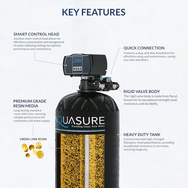 AQUASURE Grain Harmony Water Softener and Whole House Filtration System