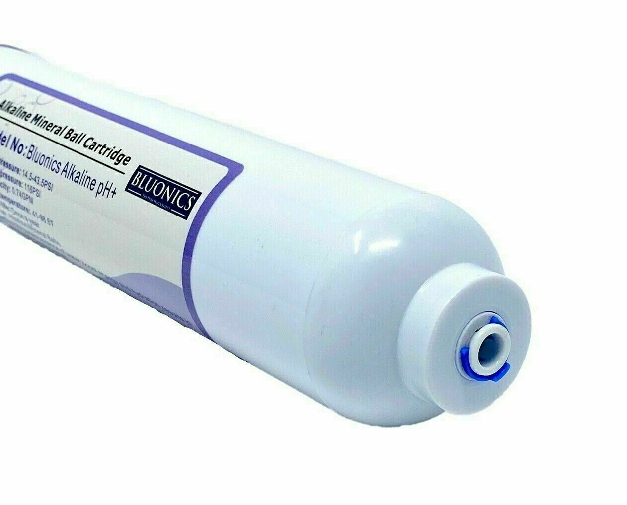PH+ Alkaline Water Filter Cartridge, 10″ Inline Quick Connect with Mineral Ball