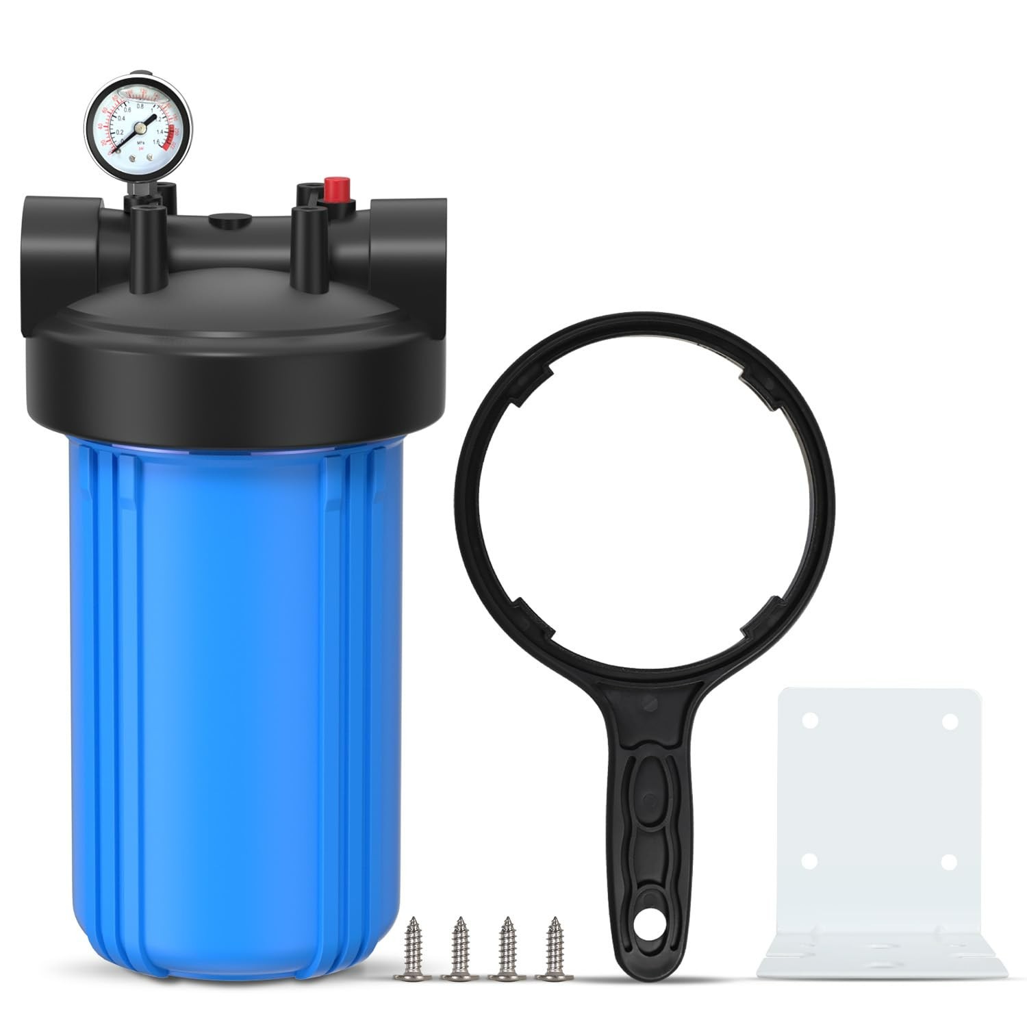 PUREPLUS Whole House Water Filter Housing, 10″x4.5″ Cartridge Universal Housing