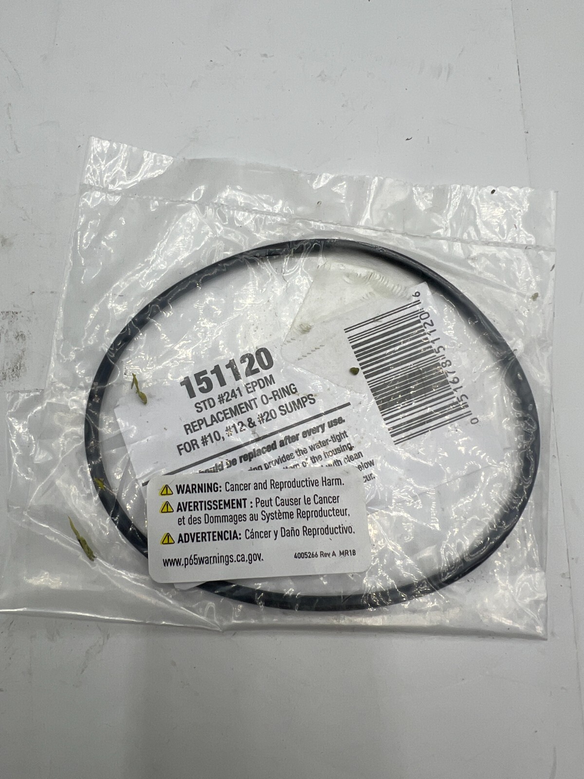 (10 pack) 151120 Pentair Cartridge Filter O Ring , Standard, Buna-N,