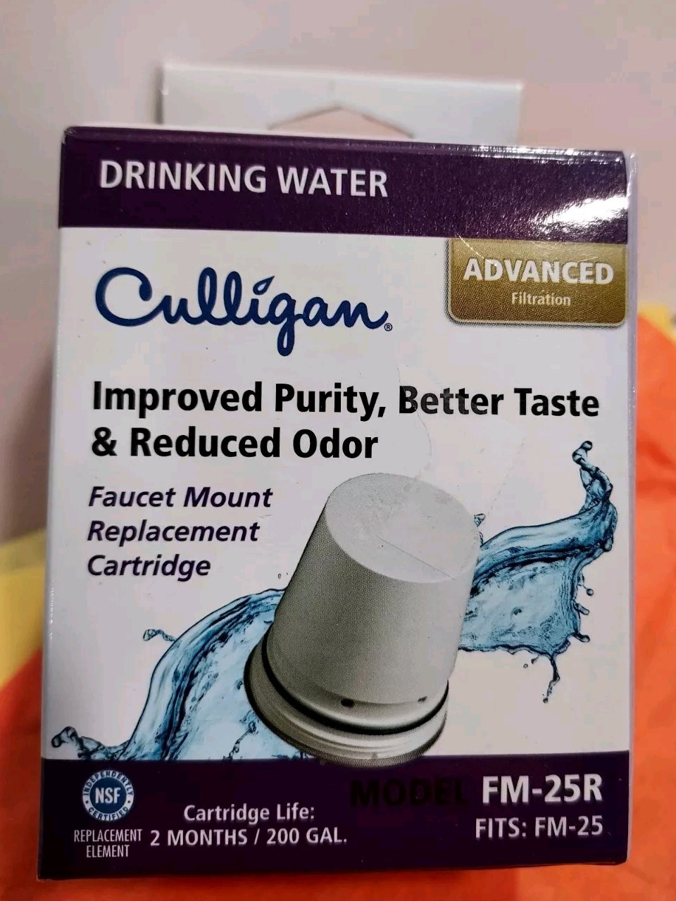 Culligan FM-25R Chrome Faucet Mount Replacement Filter Cartridge Sealed In Box