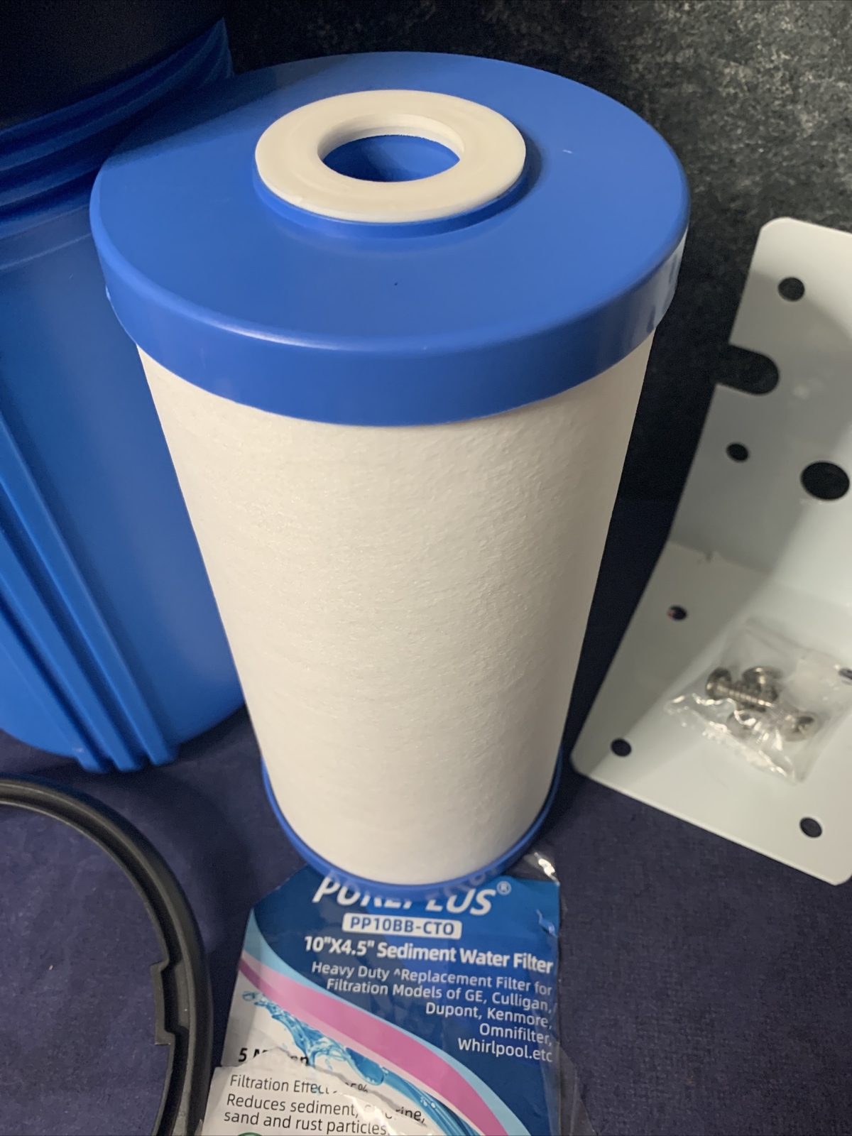 PurePlus FH10BB Whole House Water Filter Housing System w/ Sediment Filter