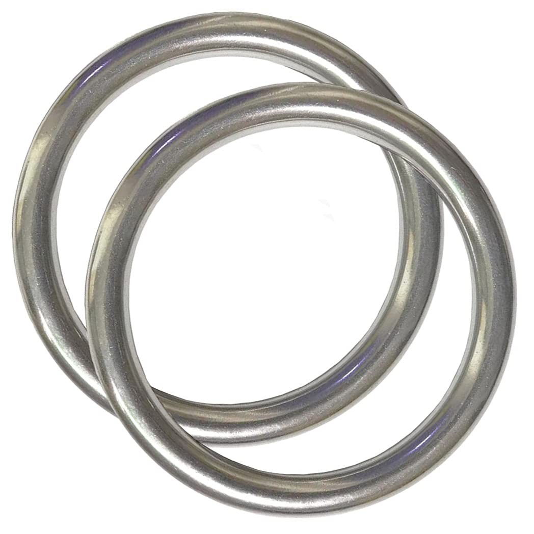 AIVOOF 4″ Metal O-Ring, 2 Pack 304 Seamless Welding Stainless Steel Rings…