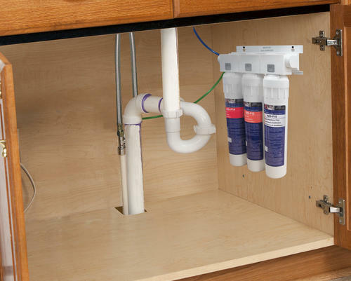 Pure H2O 3 Stage UF Ultra Water Filtration System Under Sink Auto Shut Off Valve