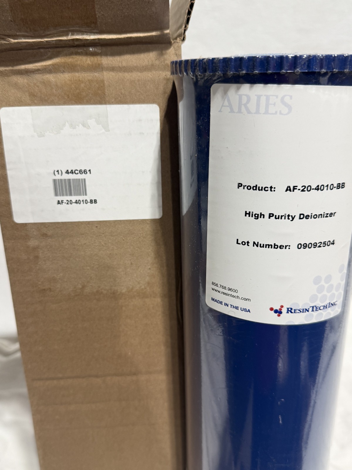 RESINTECH AF-20-3000-BB Softening Cartridge,4.5 x 20 in. 44C689