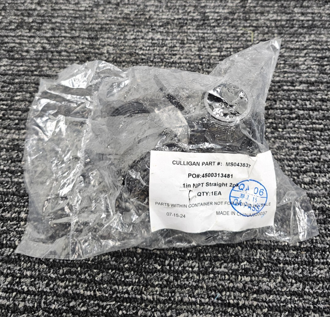 (QTY 2) Culligan MS043837 4500313481 1in NPT Straight For Water Filtration Sys