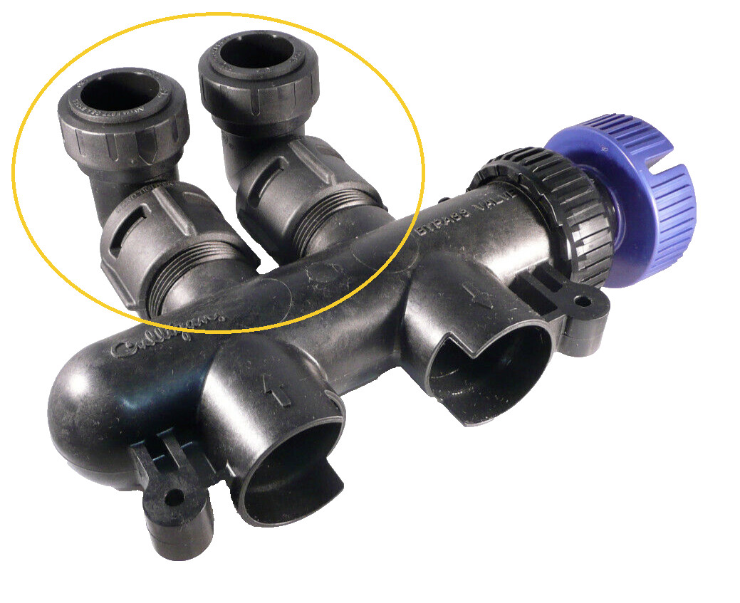 “New” Culligan 1″ Bypass Elbow Fittings HE / Medallist / Gold Series Softener