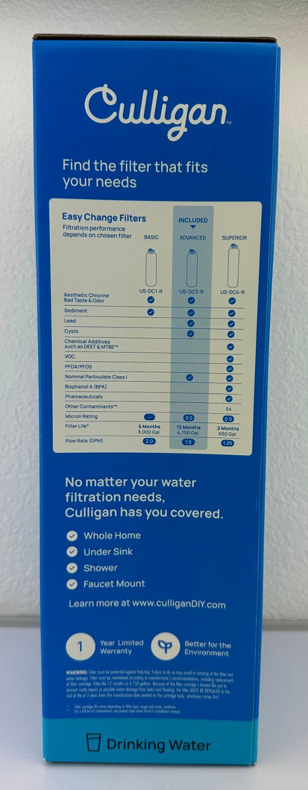 NEW Culligan US-DC3 Under Sink Water Filtration System