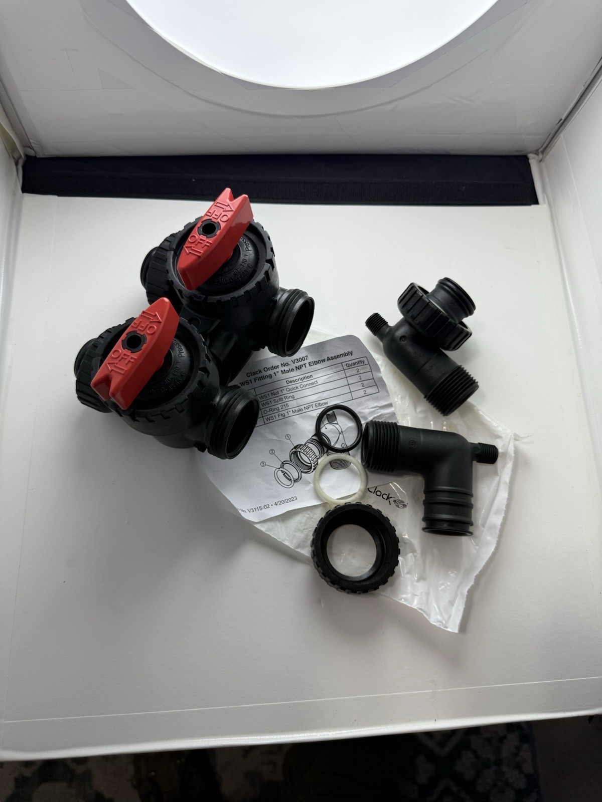 By Pass Kit WS1 FTG1 Male NPT 90 ASY V3007 Clack