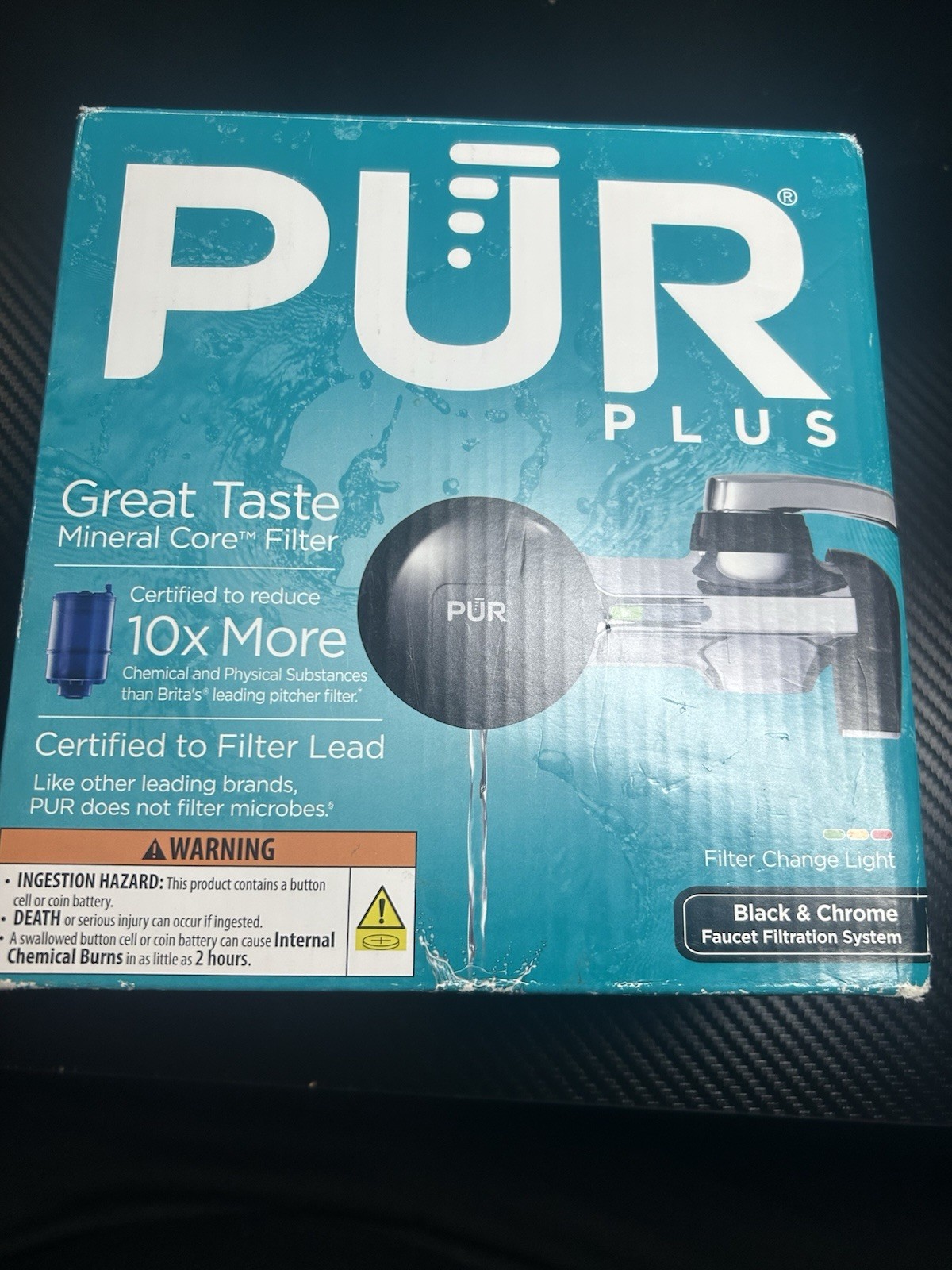 PUR PFM200B Faucet Mount Filter, Mineral Core, Lead/Chlorine, 100 Gal