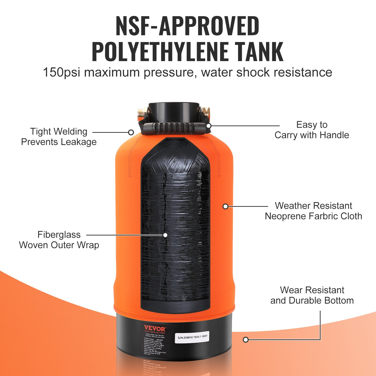 16000 Grain RV Water Softener with 3/4″ Brass Fittings & Hose