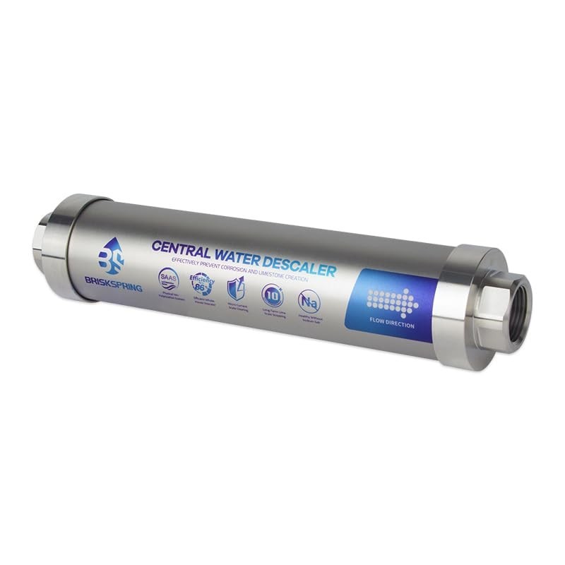 Briskspring Salt Free Water Descaler Whole House Scale Softener System 3/4″ NPT