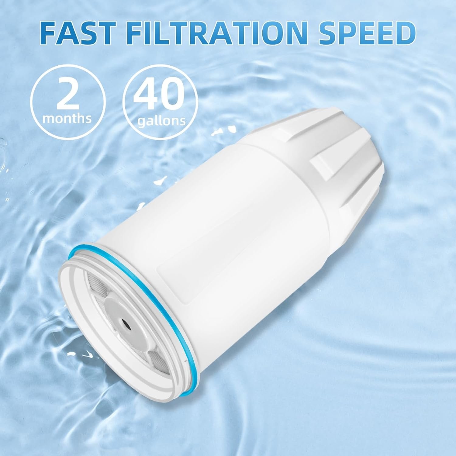 Water Filter Replacement for Zero Water 4-Pack 5-Stage 0 TDS Filters Fit 10 Cup