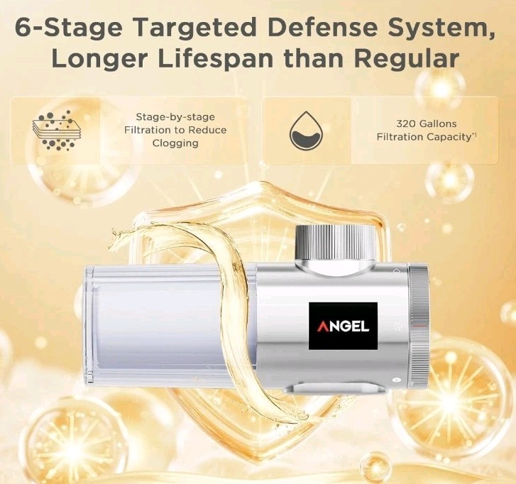 ANGEL Faucet Mount Ultra Filtration Water Filter System for Skin Care, Easy Inst