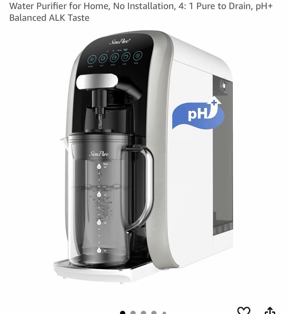 SimPure Y7T-BW-A Countertop Reverse Osmosis Water System 5-Stage, White/Black