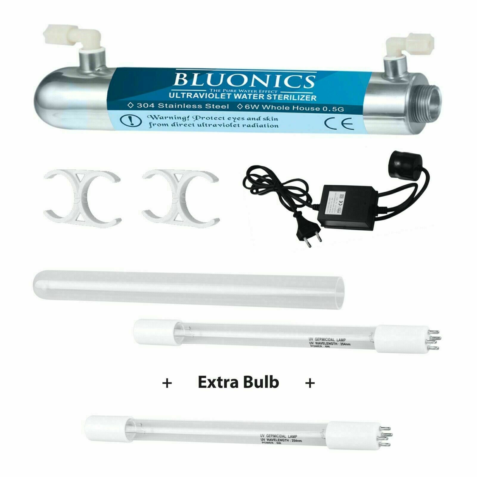 Ultraviolet Light Water Purifier for Reverse Osmosis 0.5 GPM Extra Bulb