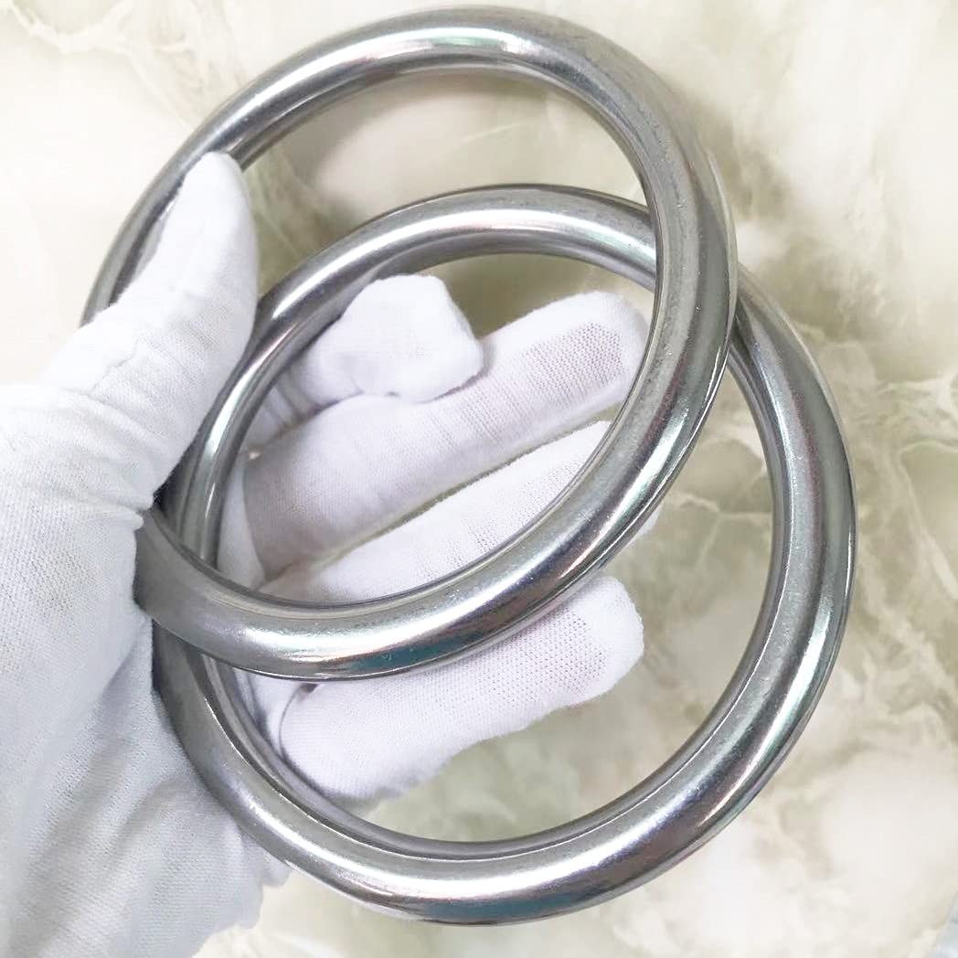 AIVOOF 4″ Metal O-Ring, 2 Pack 304 Seamless Welding Stainless Steel Rings…