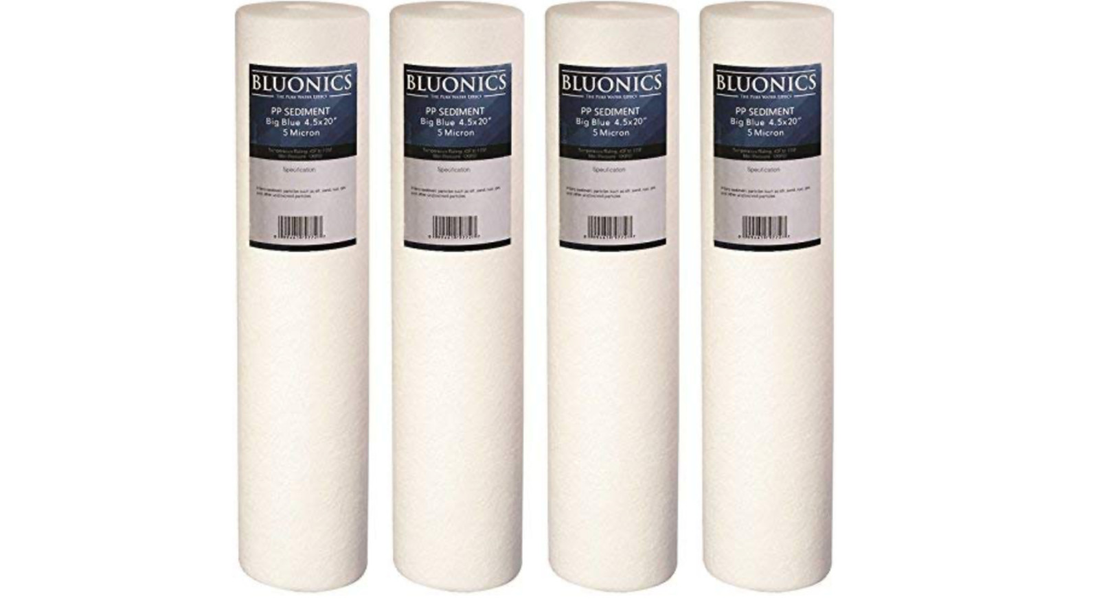 BLUONICS Sediment Water Filters 4pcs 4.5″ x 20″ Replacement Cartridges