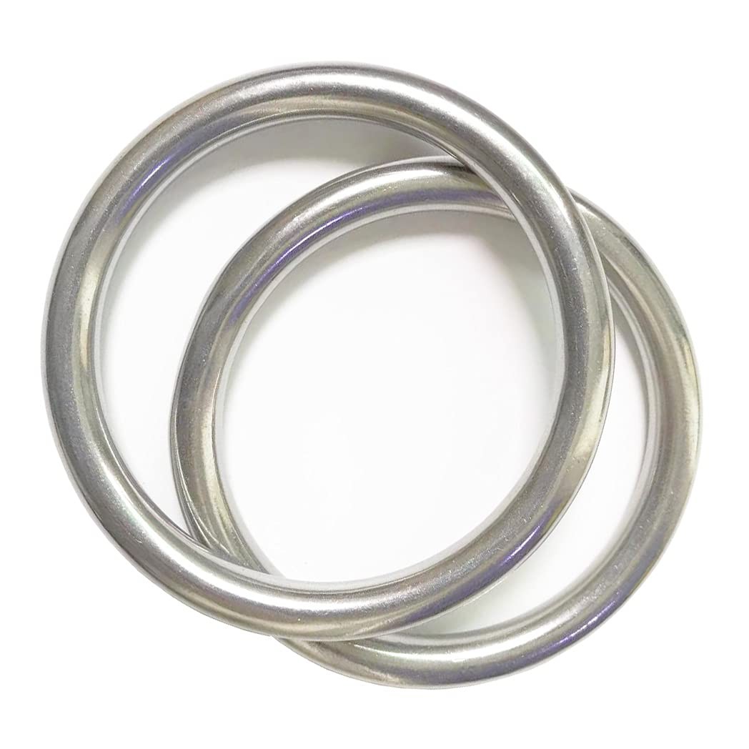 AIVOOF 4″ Metal O-Ring, 2 Pack 304 Seamless Welding Stainless Steel Rings…